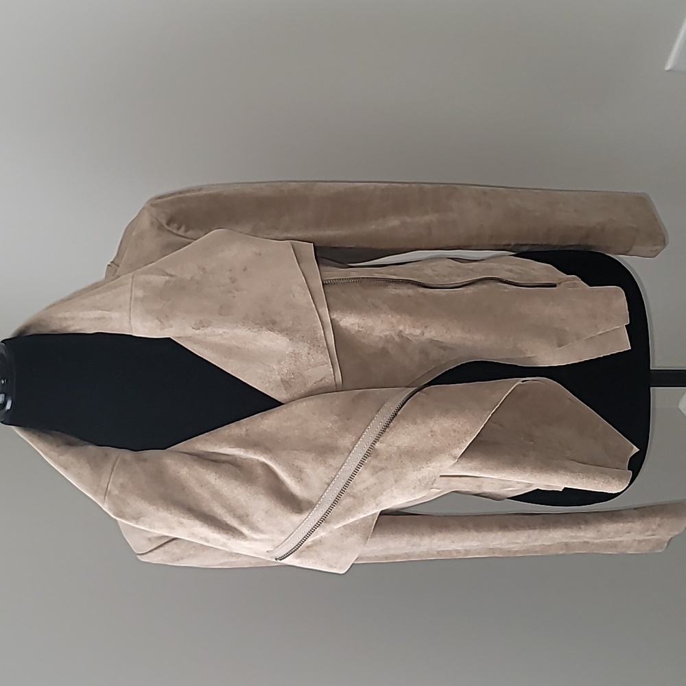 BCBGMaxAzria Tan Faux Suede Jacket